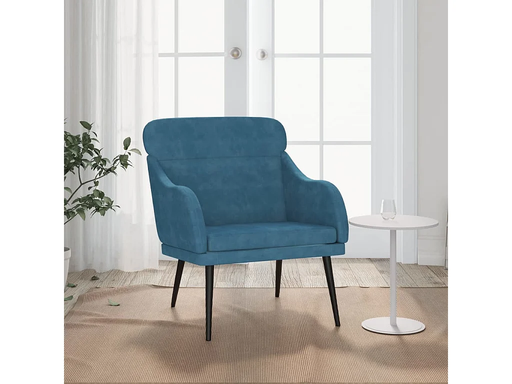 Fauteuil de salon-Fauteuil relax Bleu 63x76x80 cm Velours SHL5287