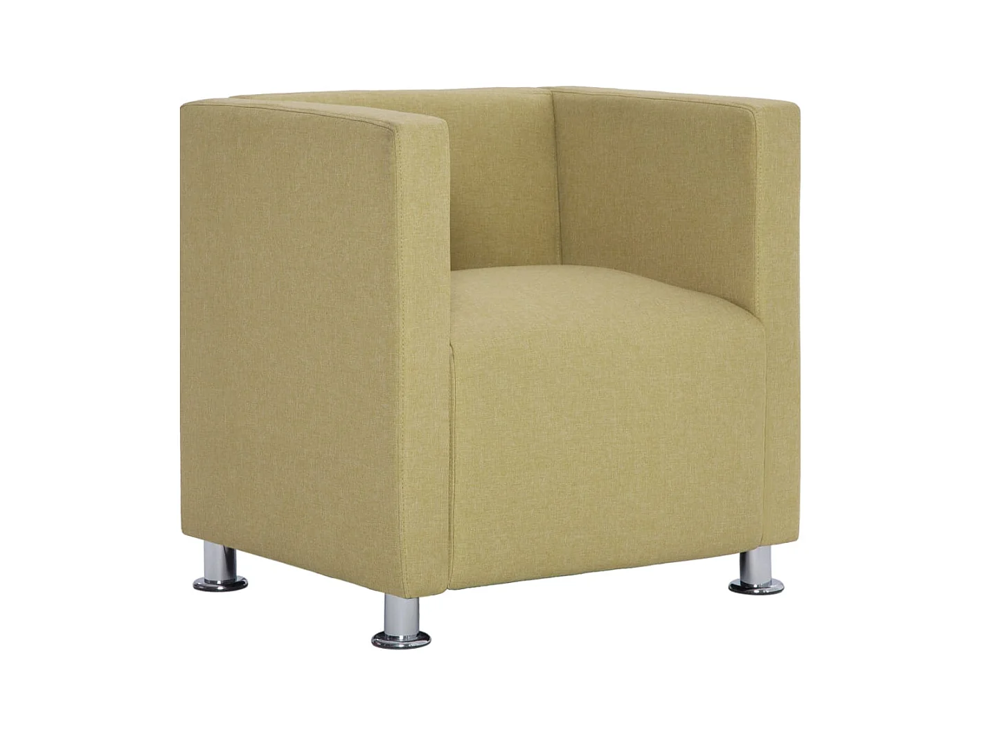 Silla de relax | Sillón en forma de cubo de tela verde SHL6496