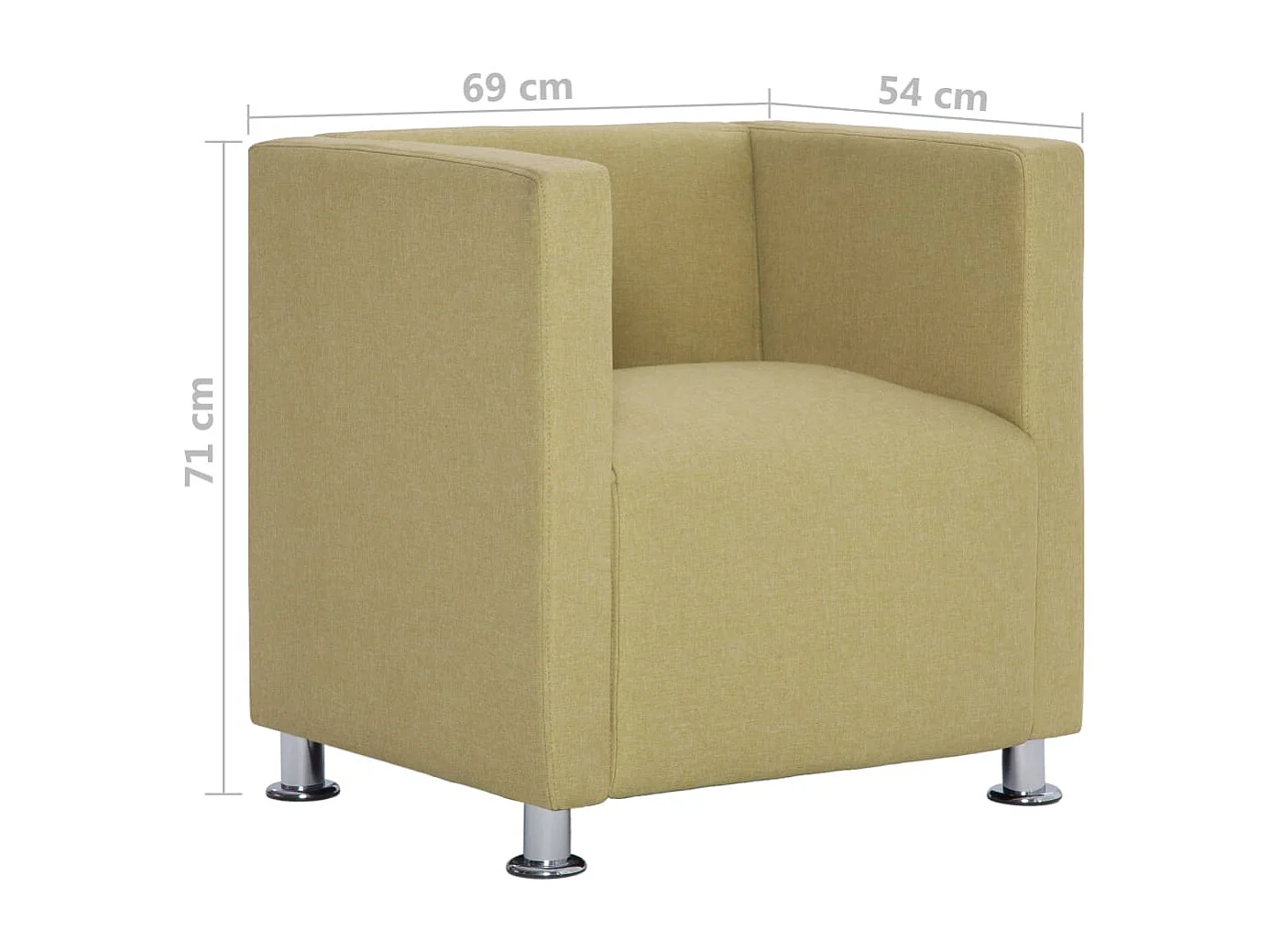 Silla de relax | Sillón en forma de cubo de tela verde SHL6496