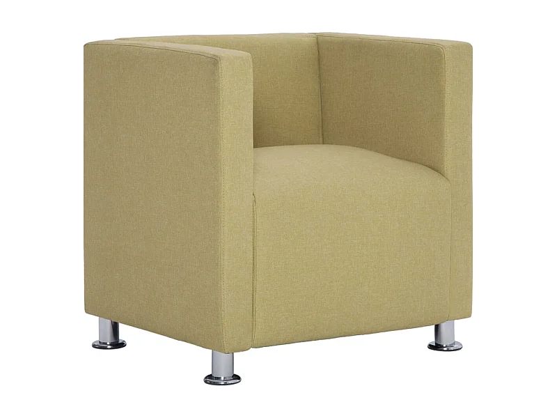 Relaxstoel | Fauteuil kubus stof groen