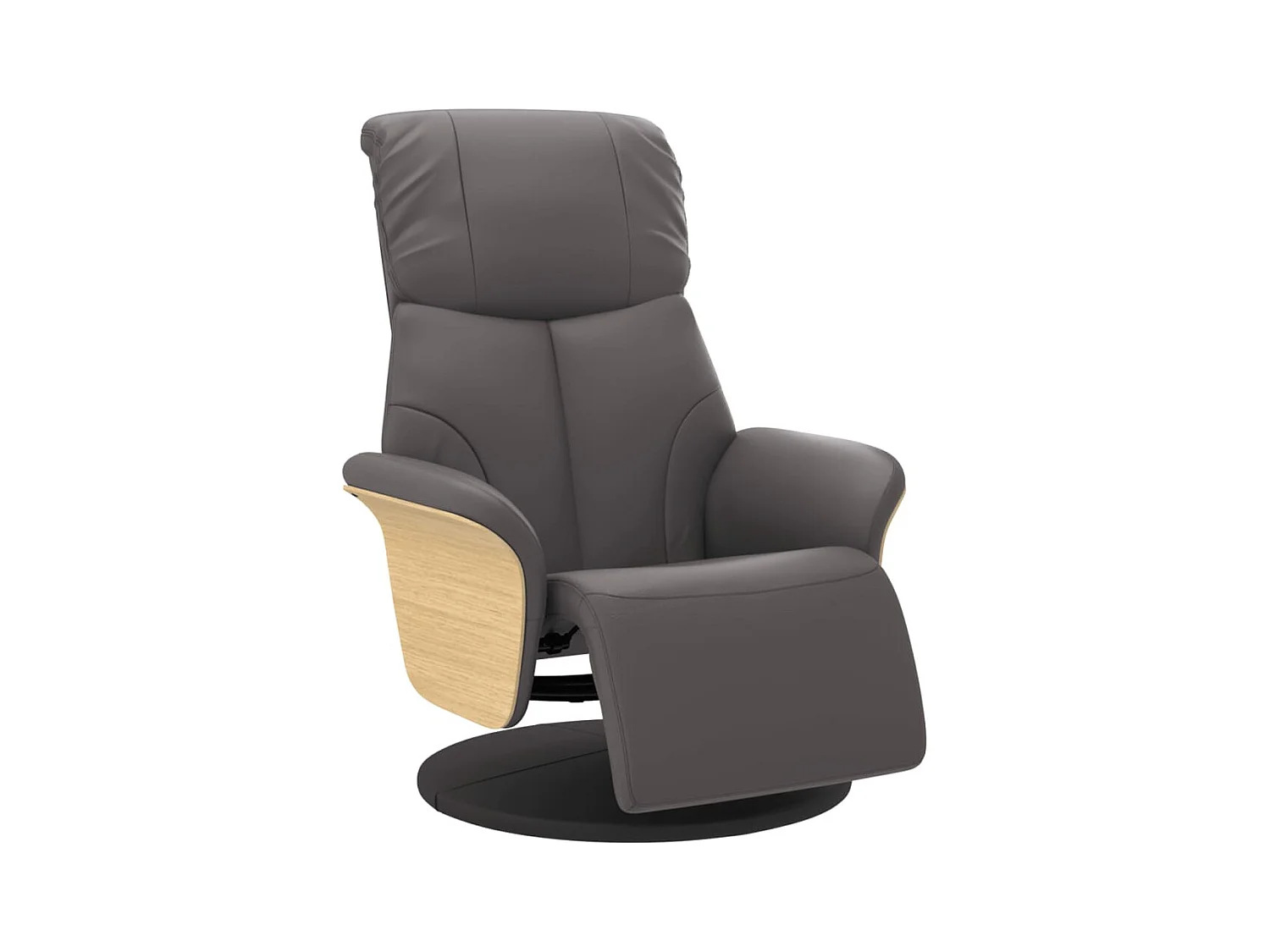 Sillón de relax | Sillón reclinable con reposapiés cuero sintético gris SHL4588
