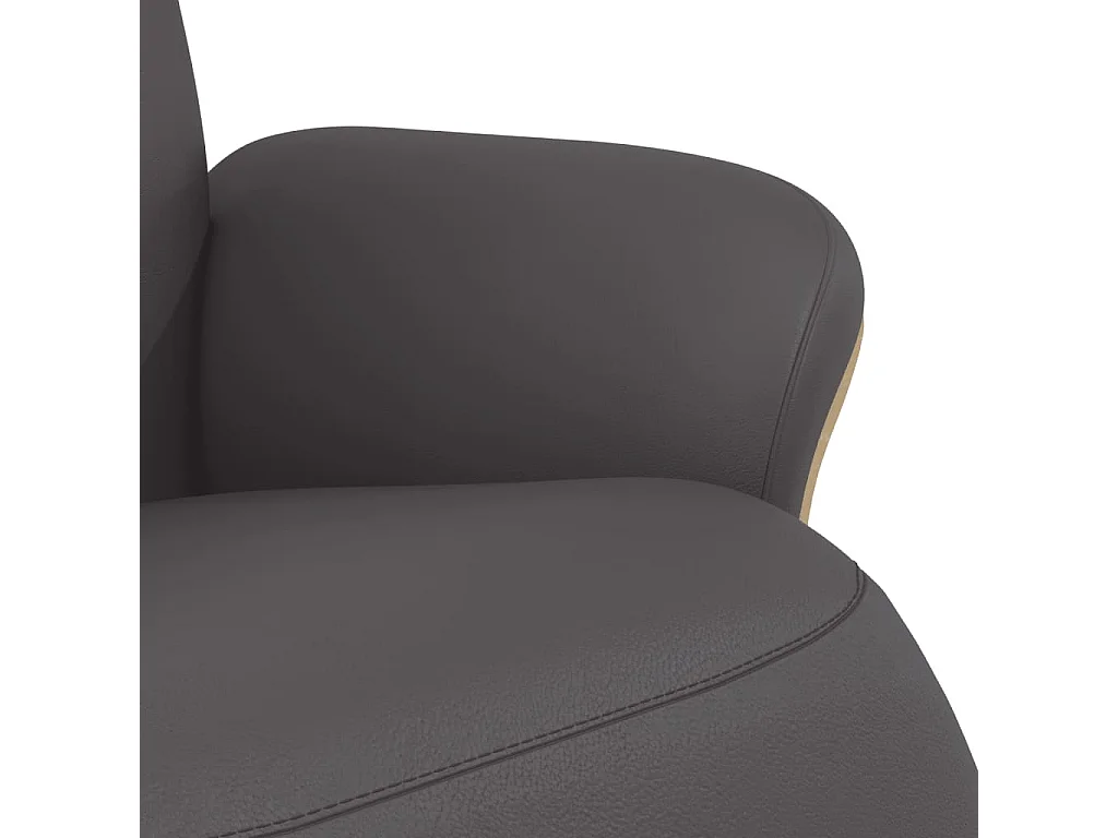 Sillón de relax | Sillón reclinable con reposapiés cuero sintético gris SHL4588