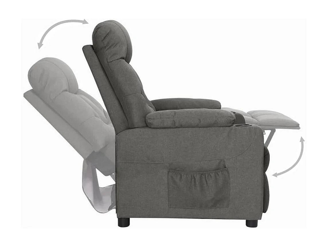 Aufstehsessel-Relaxsessel Dunkelgrau Stoff SHL11469