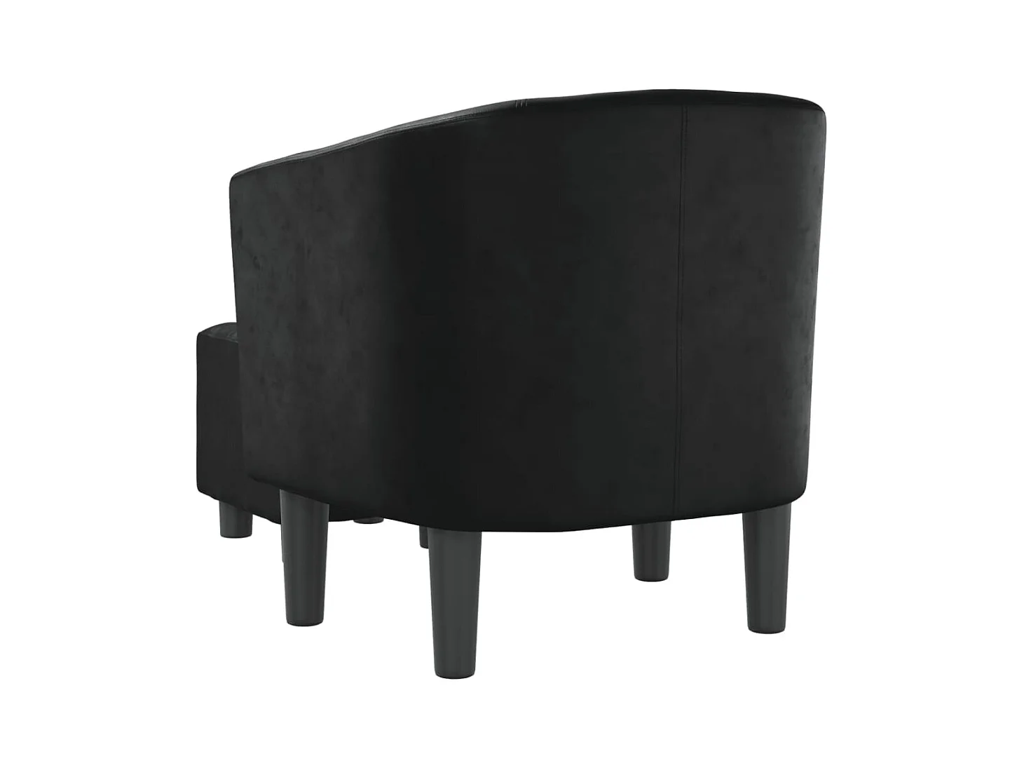 Sillón de salón | Silla de relax con taburete cuero sintético negro SHL2087