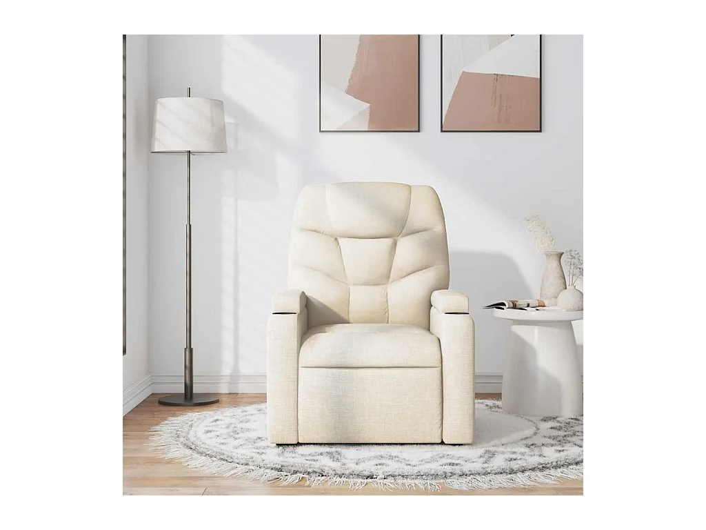 Sillón de salón | Silla | Sillón de masaje reclinable de tela crema SHL3203