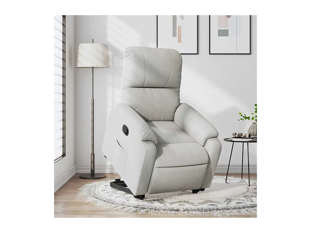 Sillón de relax | Sillón reclinable elevable tela de microfibra gris claro SHL8173