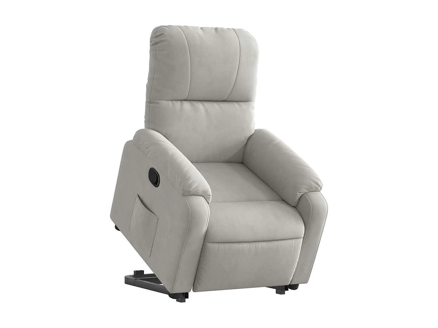 Relaxsessel | Lounge Sessel für Wohnzimmer mit Aufstehhilfe Hellgrau Mikrofasergewebe SHL75841