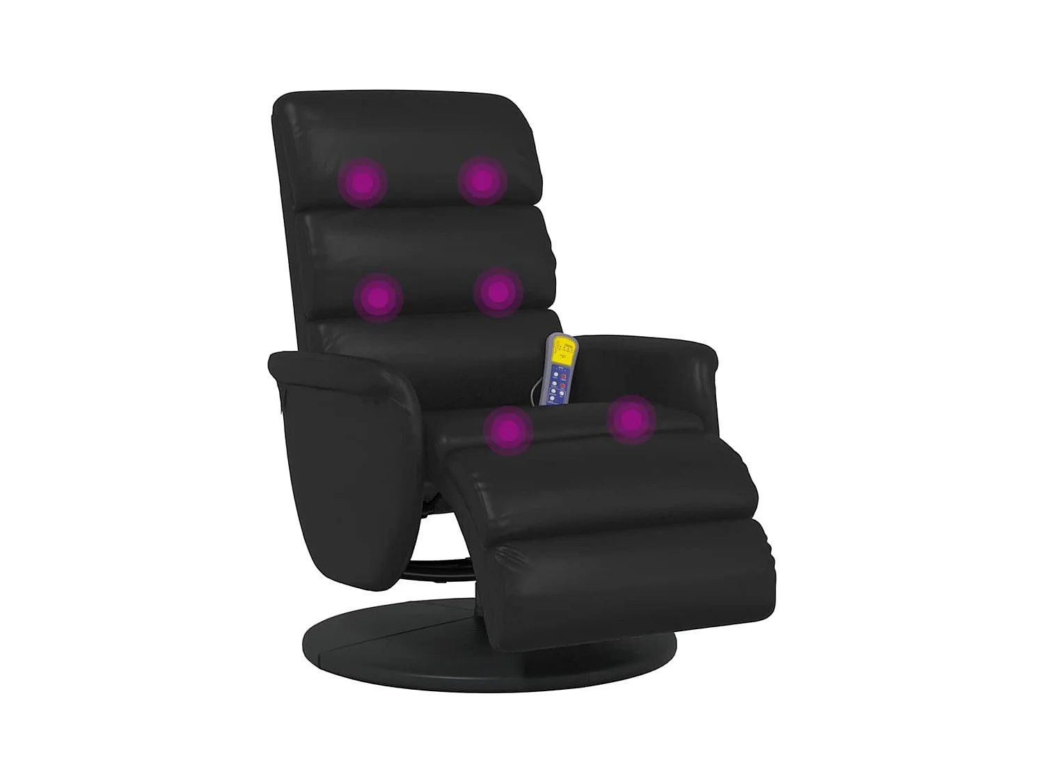 Sillón de relax | Sillón reclinable masaje con reposapiés cuero sintético negro SHL4964