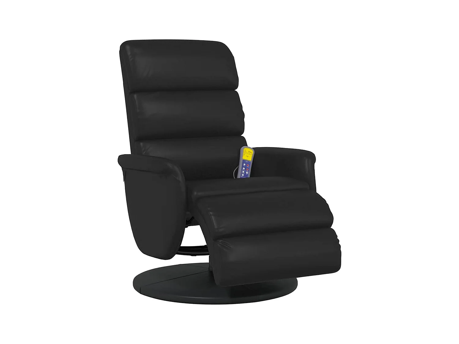 Fauteuil inclinable-Fauteuil salon de massage repose-pieds noir similicuir SHL3025