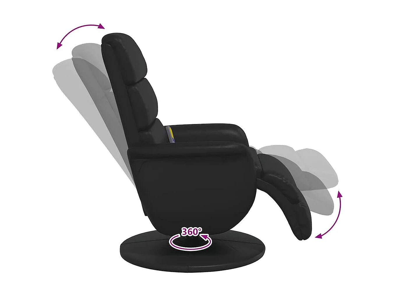 Massagesessel | Relaxsessel mit Fußteil Schwarz Kunstleder SHL8682