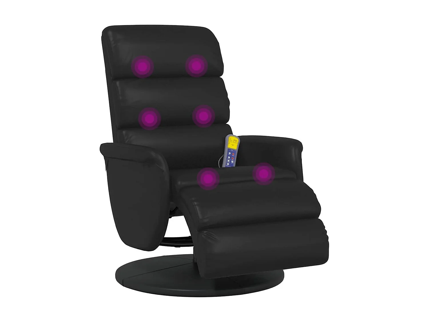 Massagesessel | Relaxsessel mit Fußteil Schwarz Kunstleder SHL8682