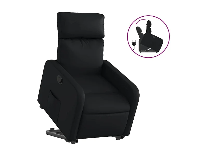 Fauteuil inclinable-Chaise de relax-Fauteuil TV Noir Similicuir SHL1320