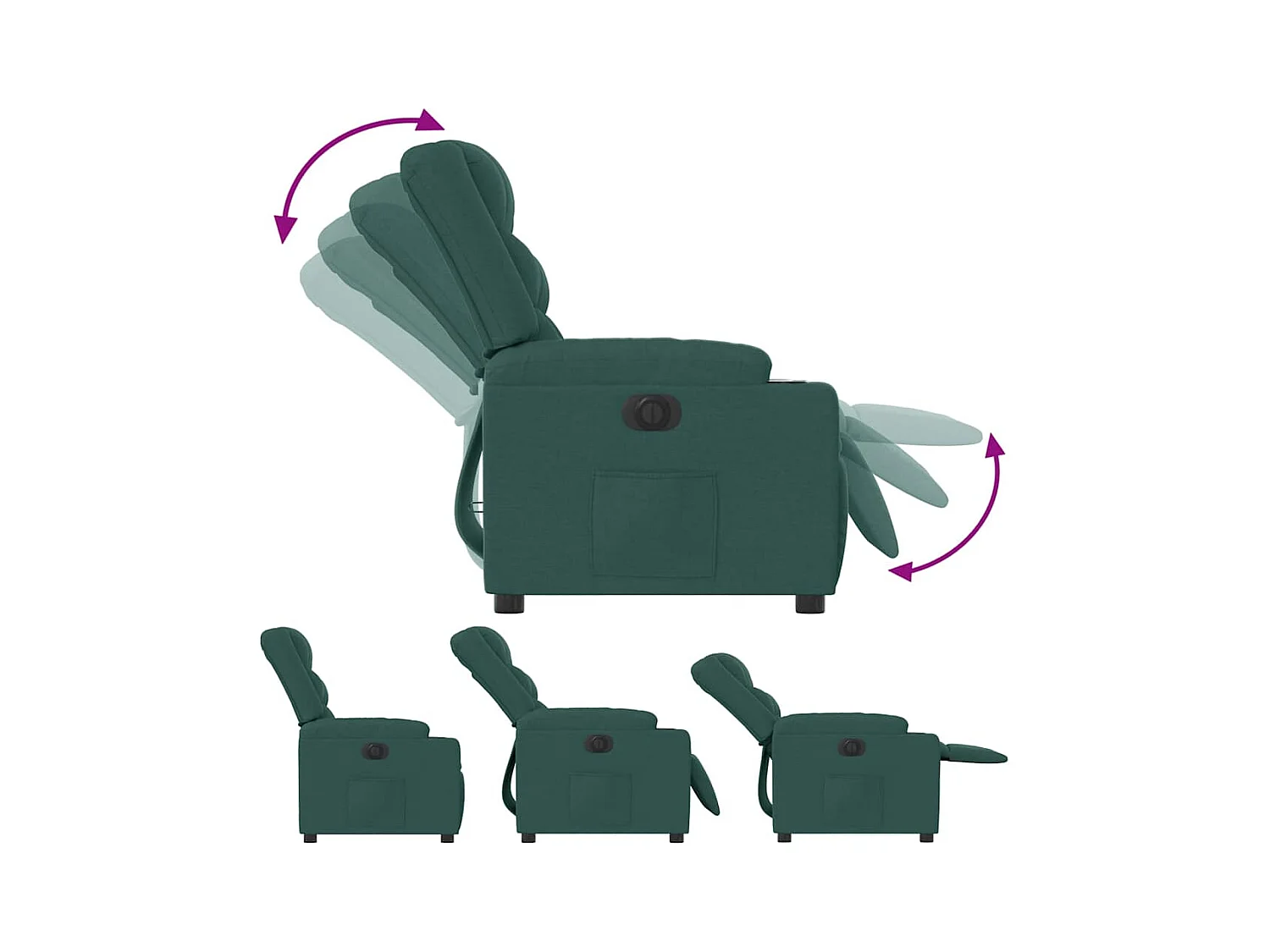 Sillón de relax | Silla | Sillón reclinable eléctrico tela verde oscuro SHL3526