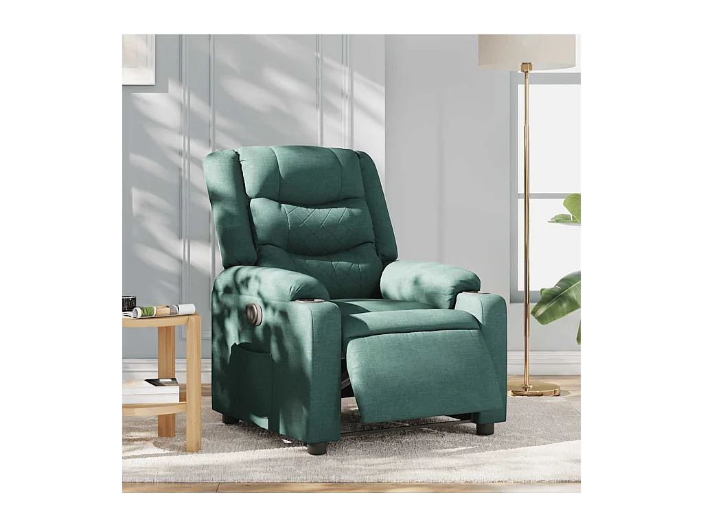 Sillón de relax | Silla | Sillón reclinable eléctrico tela verde oscuro SHL3526