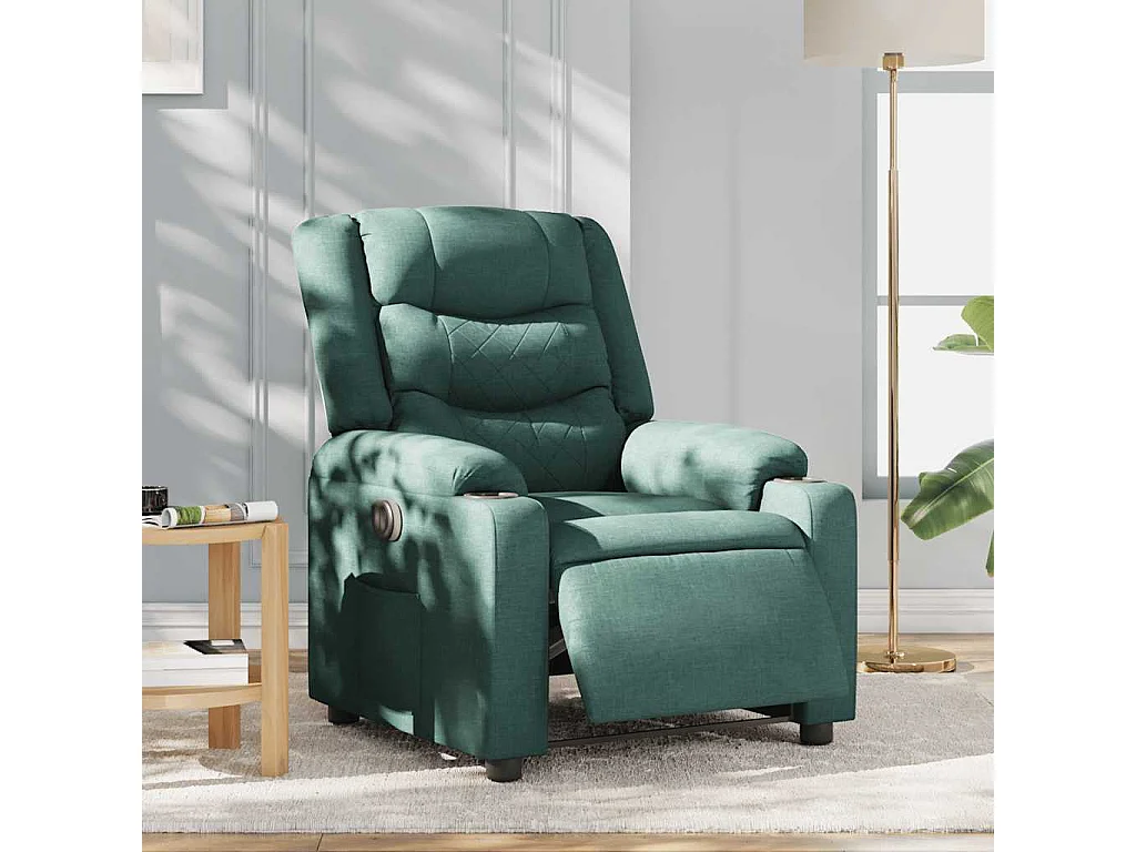 Fauteuil inclinable électrique-Chaise de relax-Fauteuil TV Vert foncé Tissu SHL2823