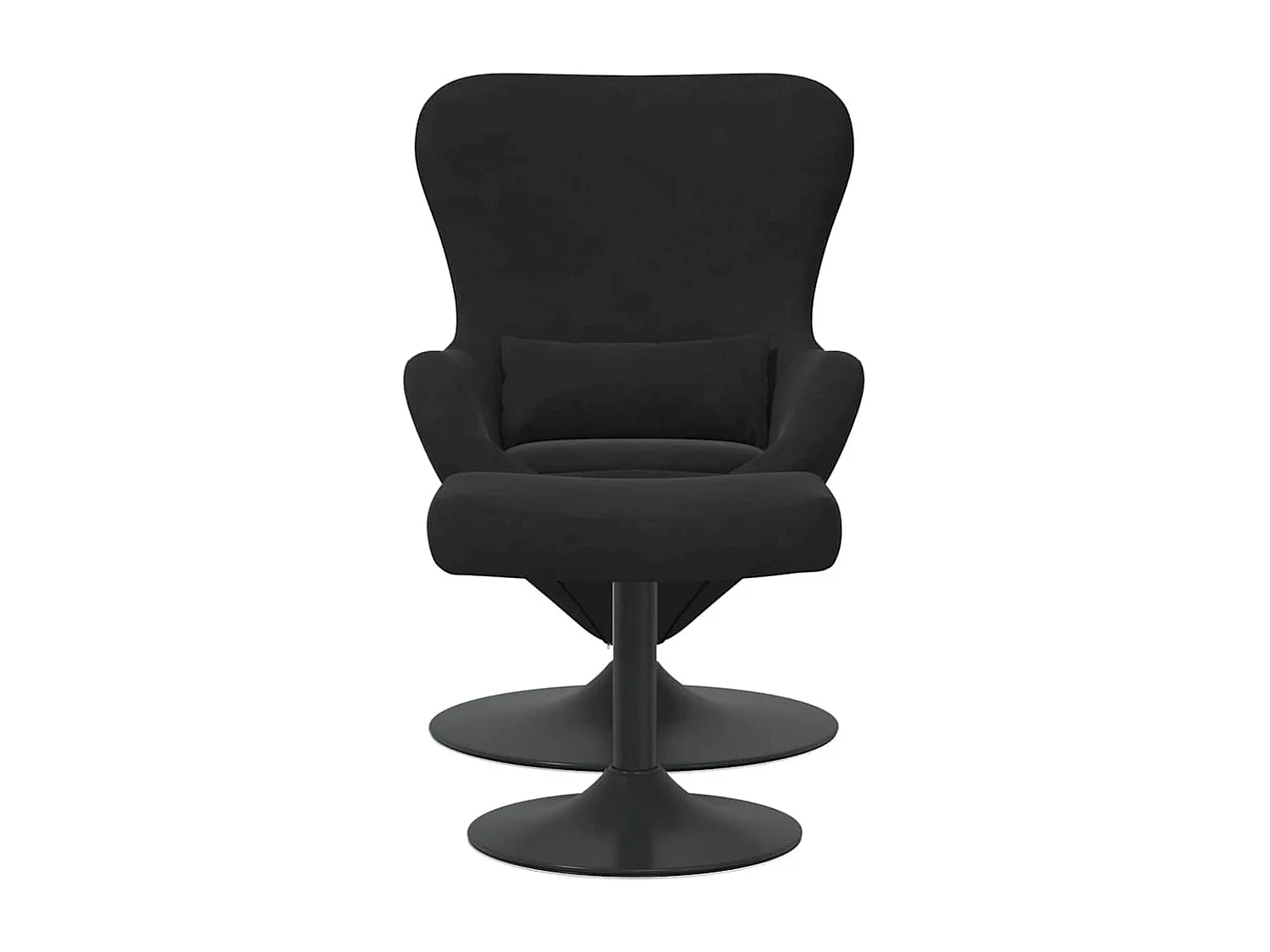 Silla de relax | Sillón Huevo con Puff Negro 63x73x90 cm Terciopelo SHL9432