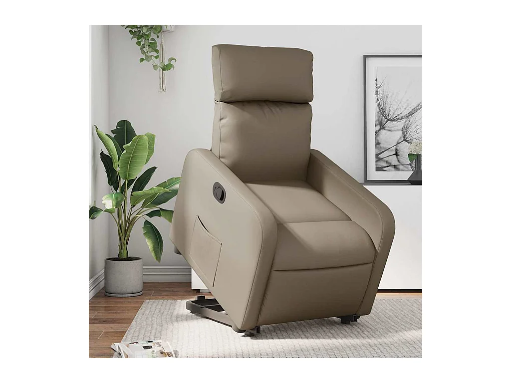 Fauteuil inclinable-Chaise de relax-Fauteuil salon Cappuccino Similicuir SHL3043