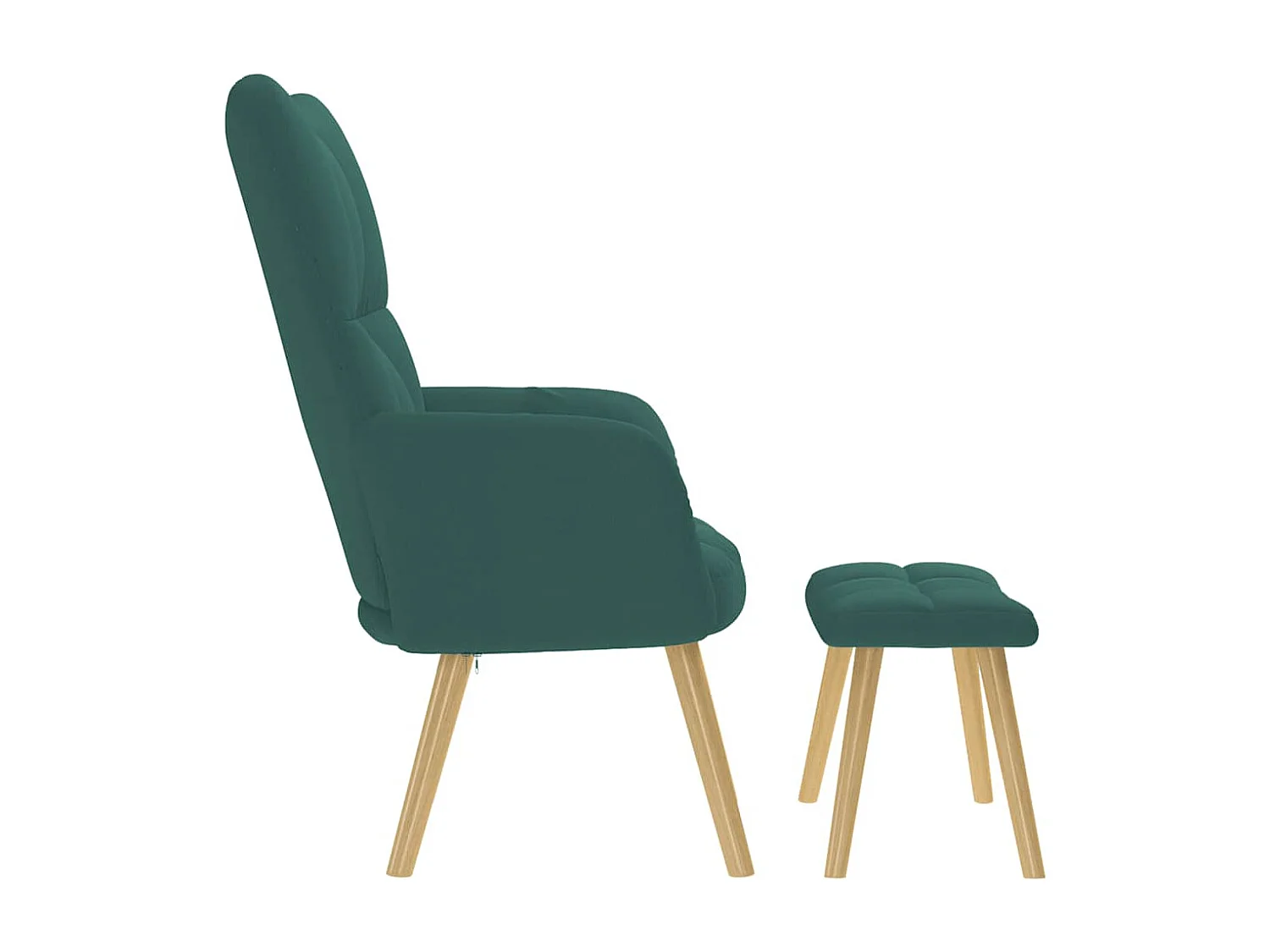 Sillón de relax | Silla de relax con taburete tela verde oscuro SHL2598