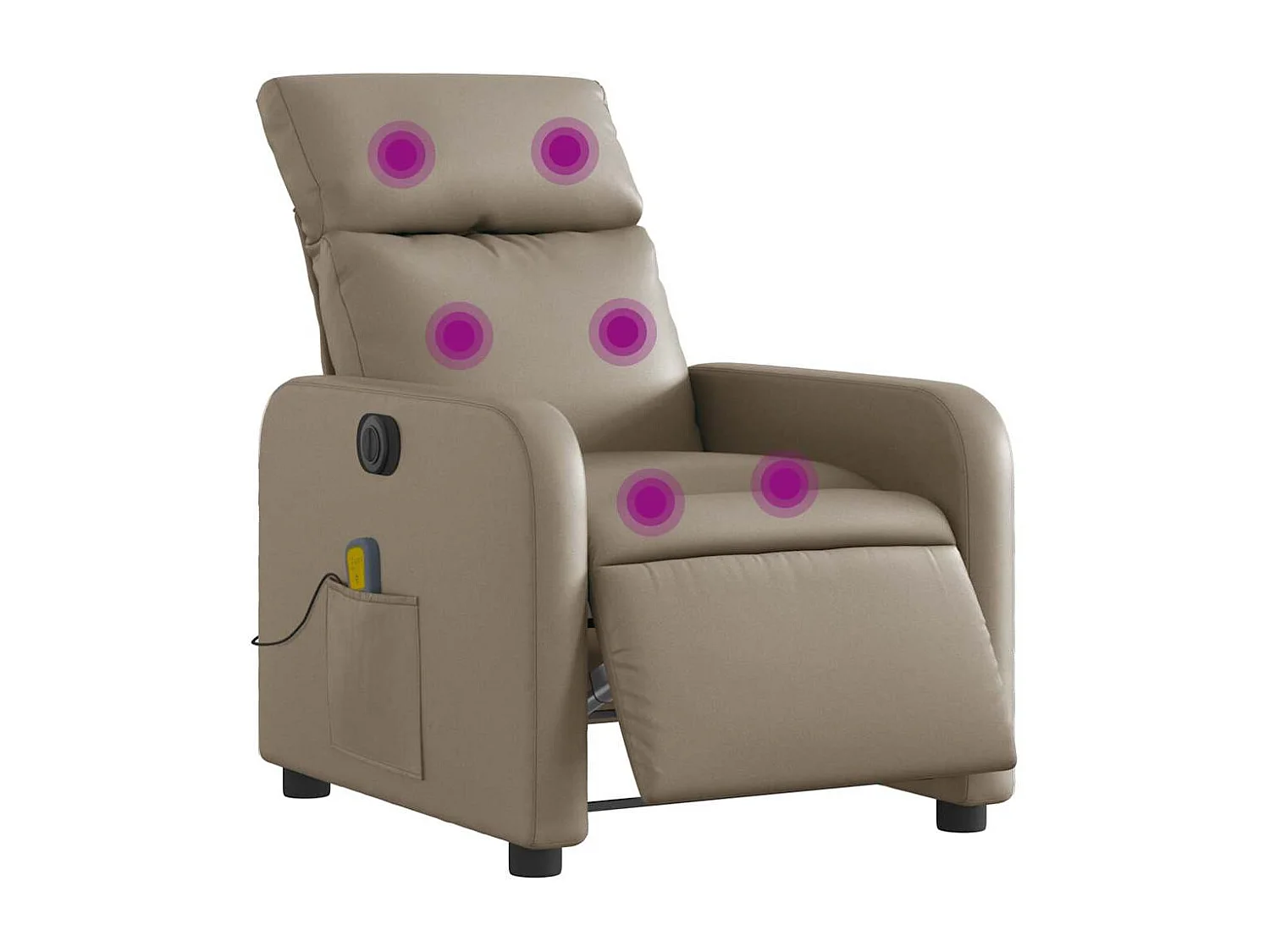 Fauteuil inclinable électrique-Fauteuil de massage de Salon cappuccino similicuir SHL2775