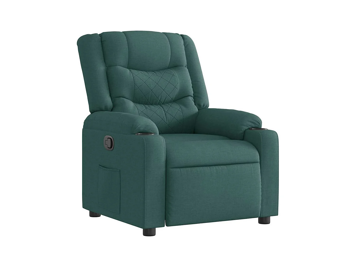 Fauteuil inclinable-Chaise de relax-Fauteuil TV Vert foncé Tissu SHL4976