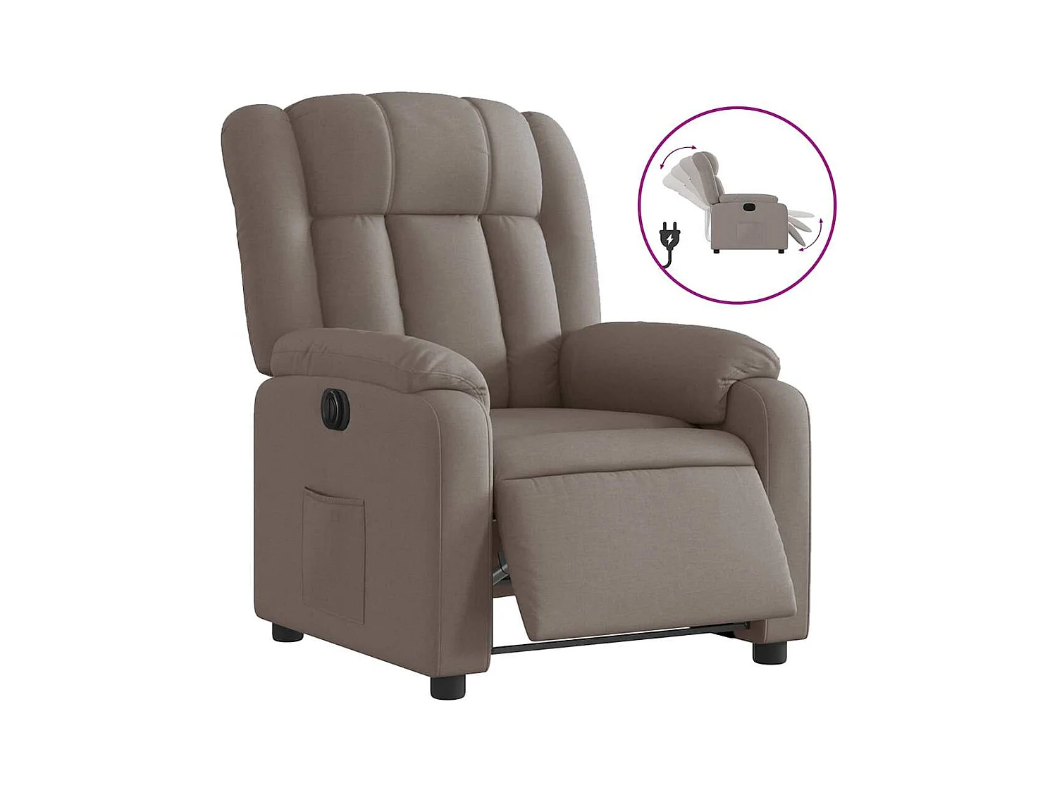 Fauteuil inclinable électrique-Chaise de relax-Fauteuil salon Taupe Tissu SHL1616