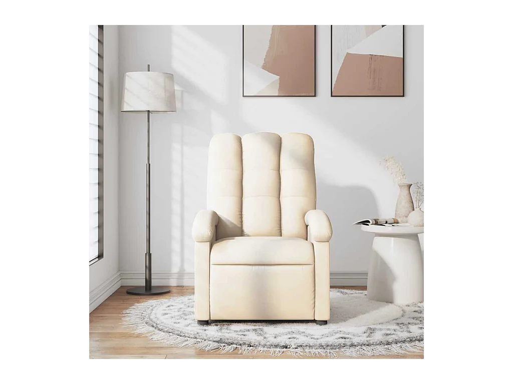 Sillón de salón | Silla | Sillón de masaje reclinable de tela crema SHL9423