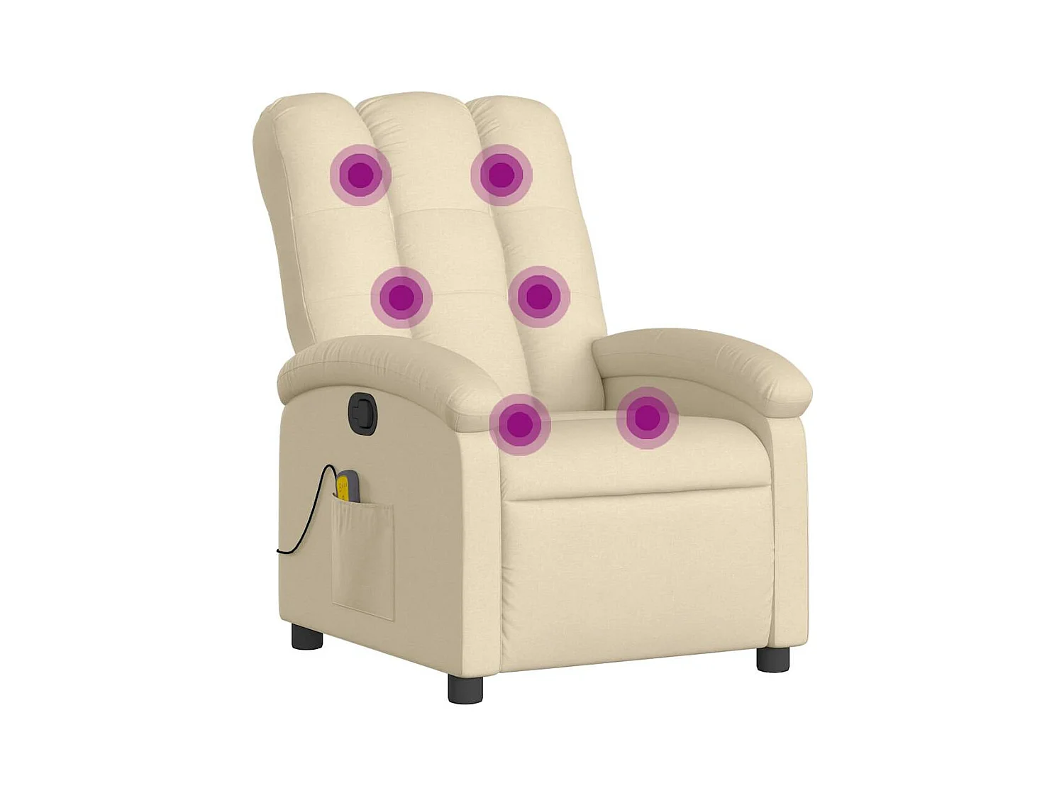 Fauteuil inclinable-Chaise de relax-Fauteuil de Massage Crème Tissu SHL3247