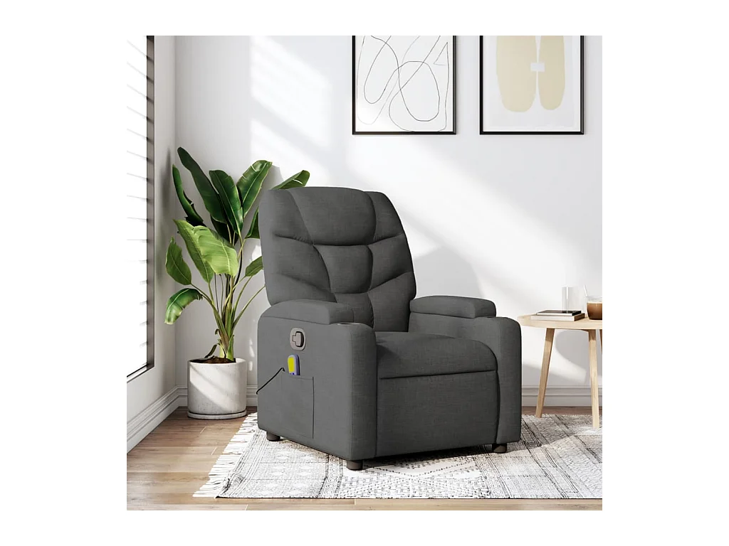 Fauteuil inclinable-Chaise de relax-Fauteuil de Massage gris foncé tissu SHL2580