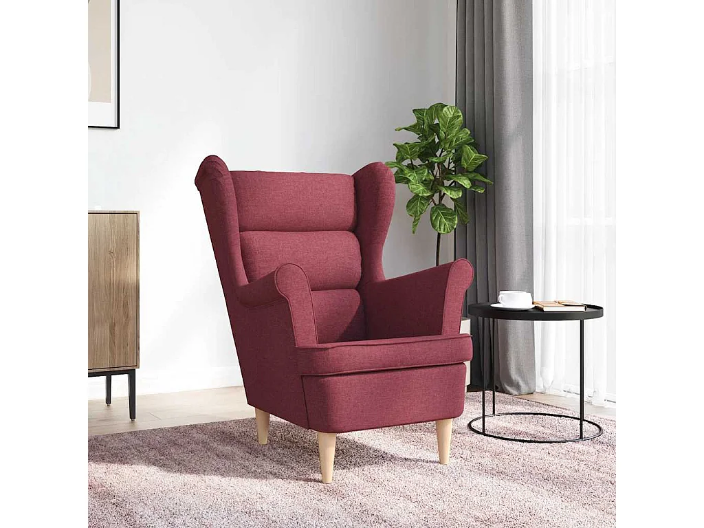 Poltrona | Cadeira Relax com apoio de braços 74x84x100 cm tecido vermelho tinto SHL10114