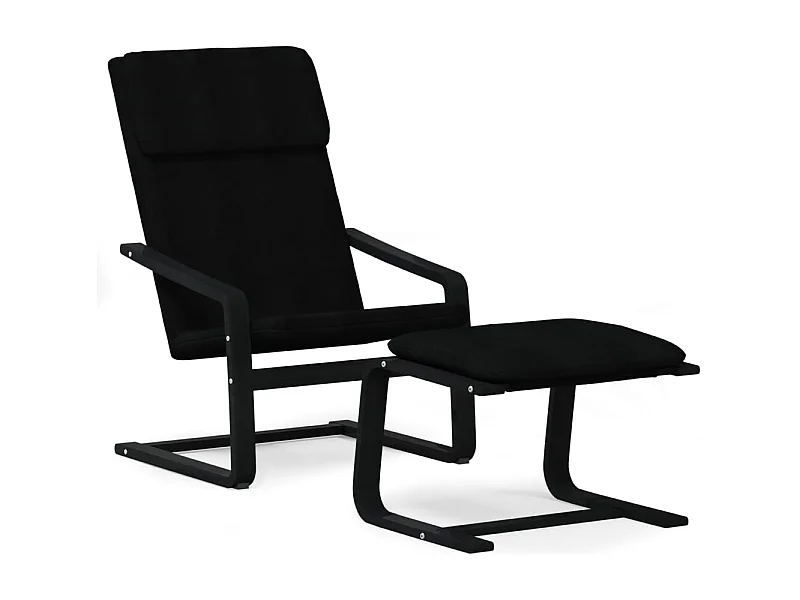 Fauteuil de relaxation avec repose-pied Noir Tissu SHL3149