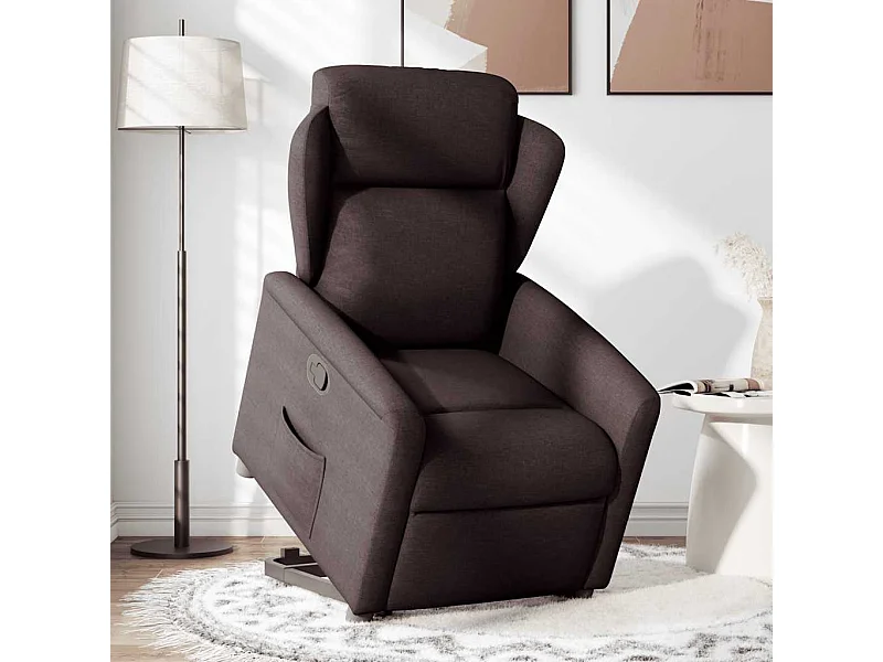 Sillón de relax | Silla | Sillón reclinable elevable tela marrón oscuro SHL9518