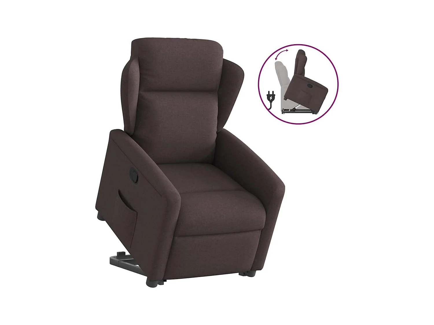 Sillón de relax | Silla | Sillón reclinable elevable tela marrón oscuro SHL9518