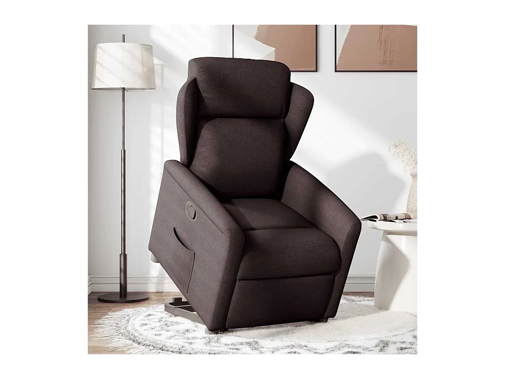 Fauteuil inclinable-Chaise de relax-Fauteuil TV marron foncé tissu SHL4413
