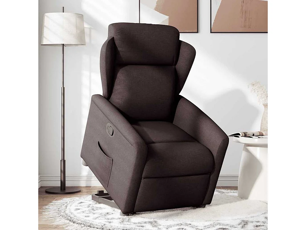 Fauteuil inclinable-Chaise de relax-Fauteuil TV marron foncé tissu SHL4413