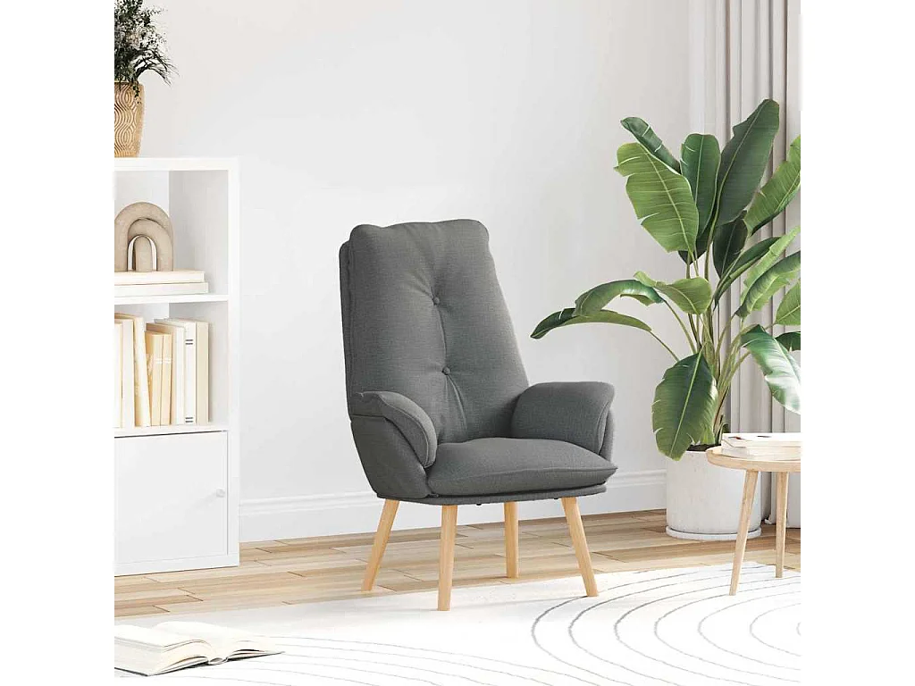 Fauteuil Salon-Chaise de relax Gris foncé 69x74x93 cm tissu SHL990
