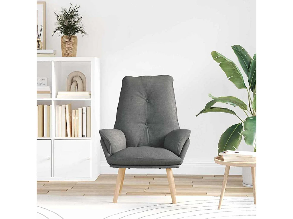 Fauteuil Salon-Chaise de relax Gris foncé 69x74x93 cm tissu SHL990
