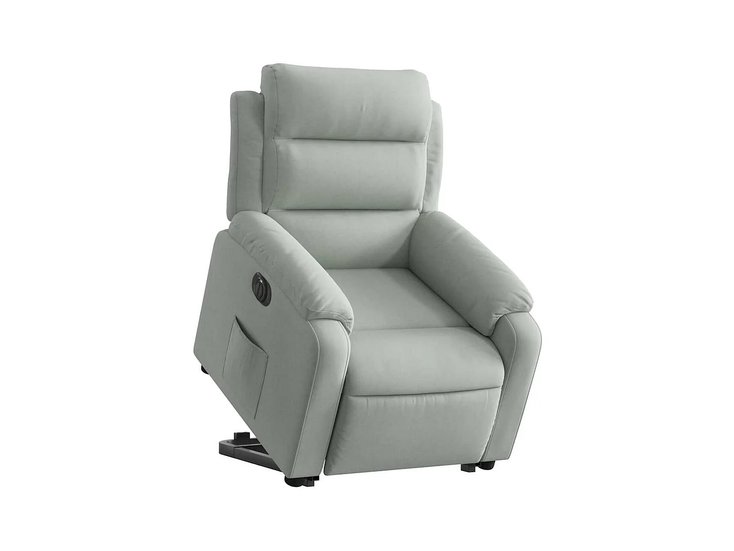 Silla de relax | Sillón eléctrico reclinable elevable de terciopelo gris claro SHL6307