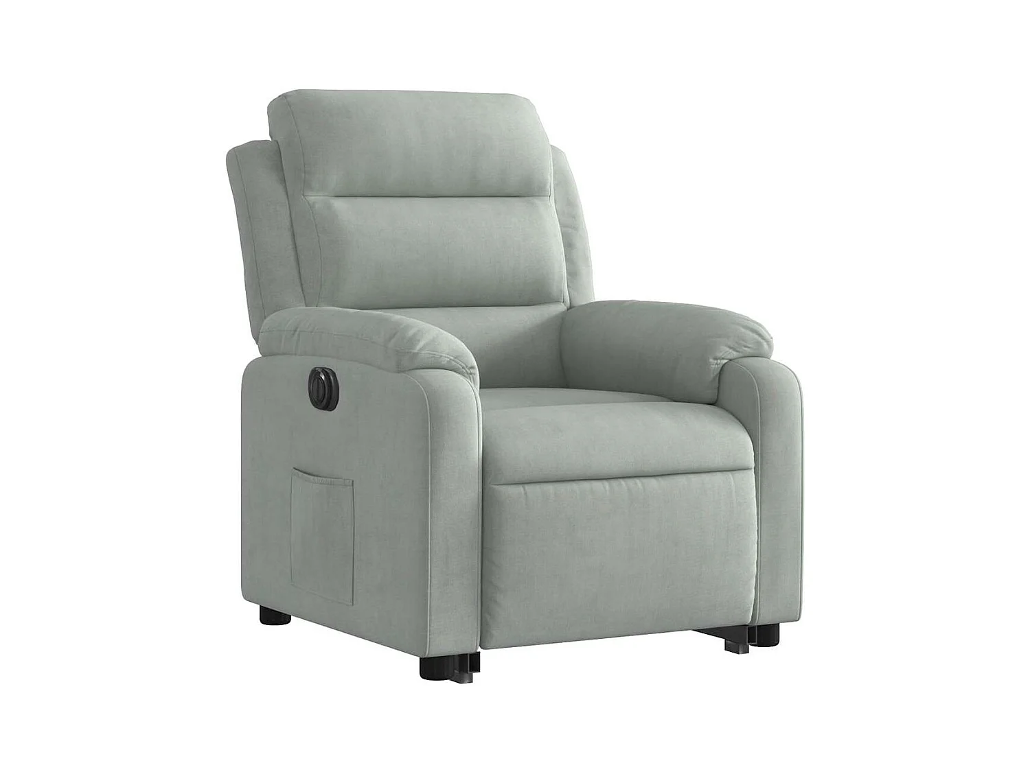 Silla de relax | Sillón eléctrico reclinable elevable de terciopelo gris claro SHL6307