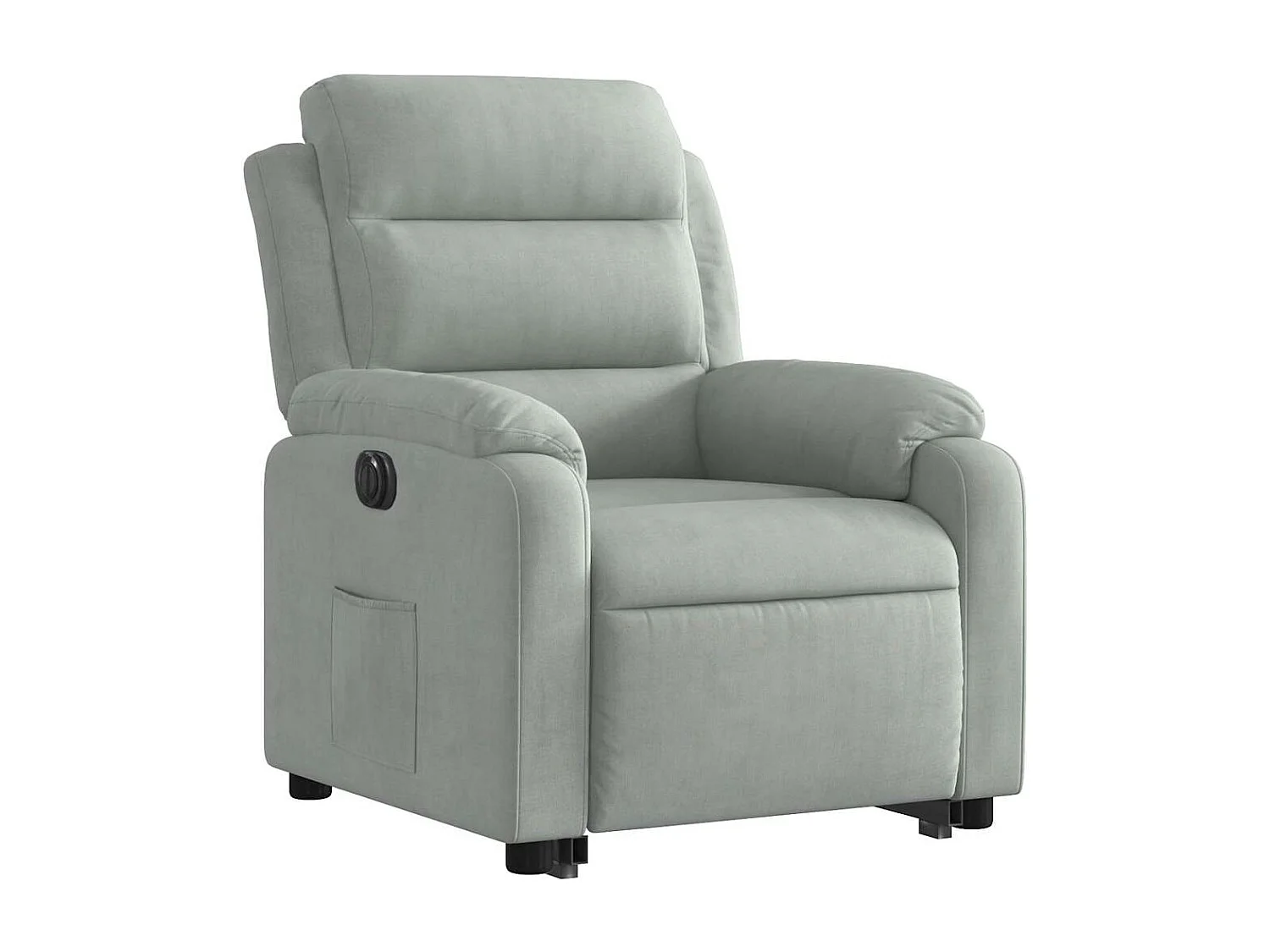 Fauteuil inclinable électrique-Chaise de relax-Fauteuil salon gris clair velours SHL3757