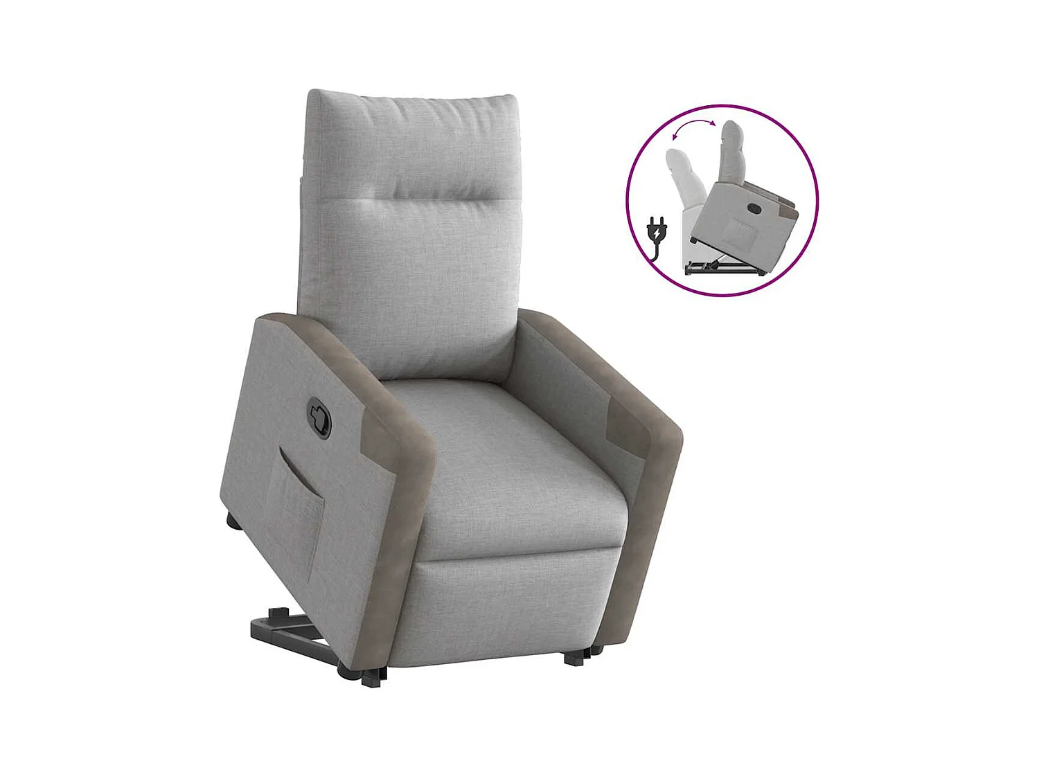 Fauteuil inclinable-Chaise de relax-Fauteuil TV gris nuage tissu SHL3705