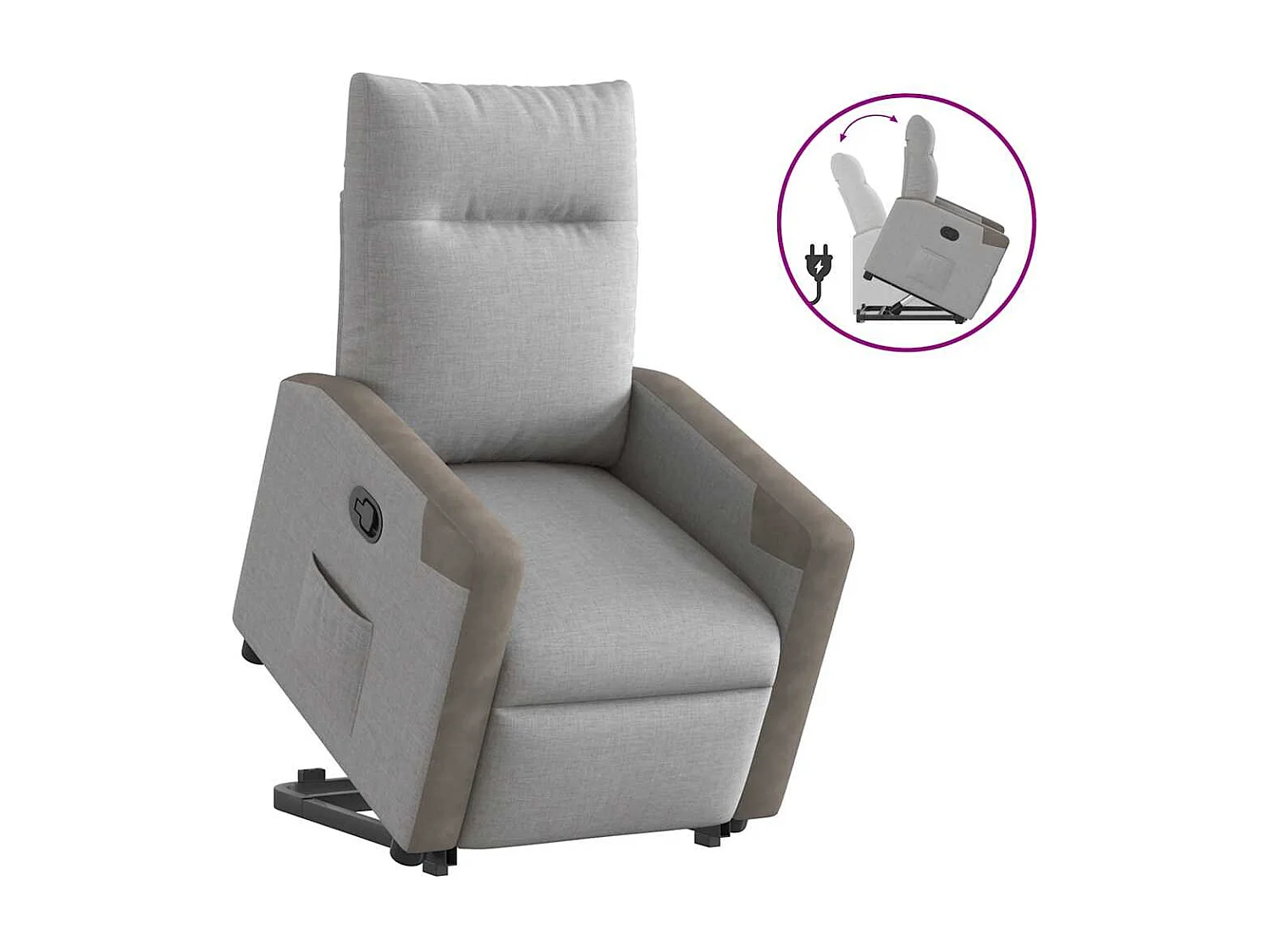 Fauteuil inclinable-Chaise de relax-Fauteuil TV gris nuage tissu SHL3705