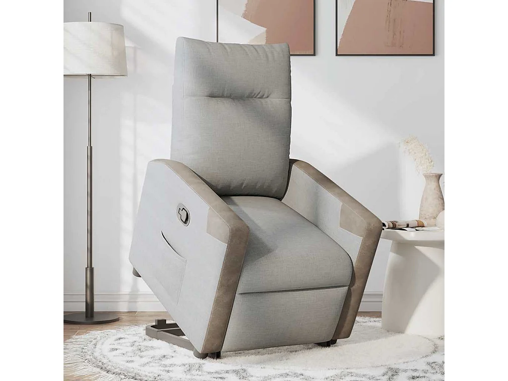 Fauteuil inclinable-Chaise de relax-Fauteuil TV gris nuage tissu SHL3705