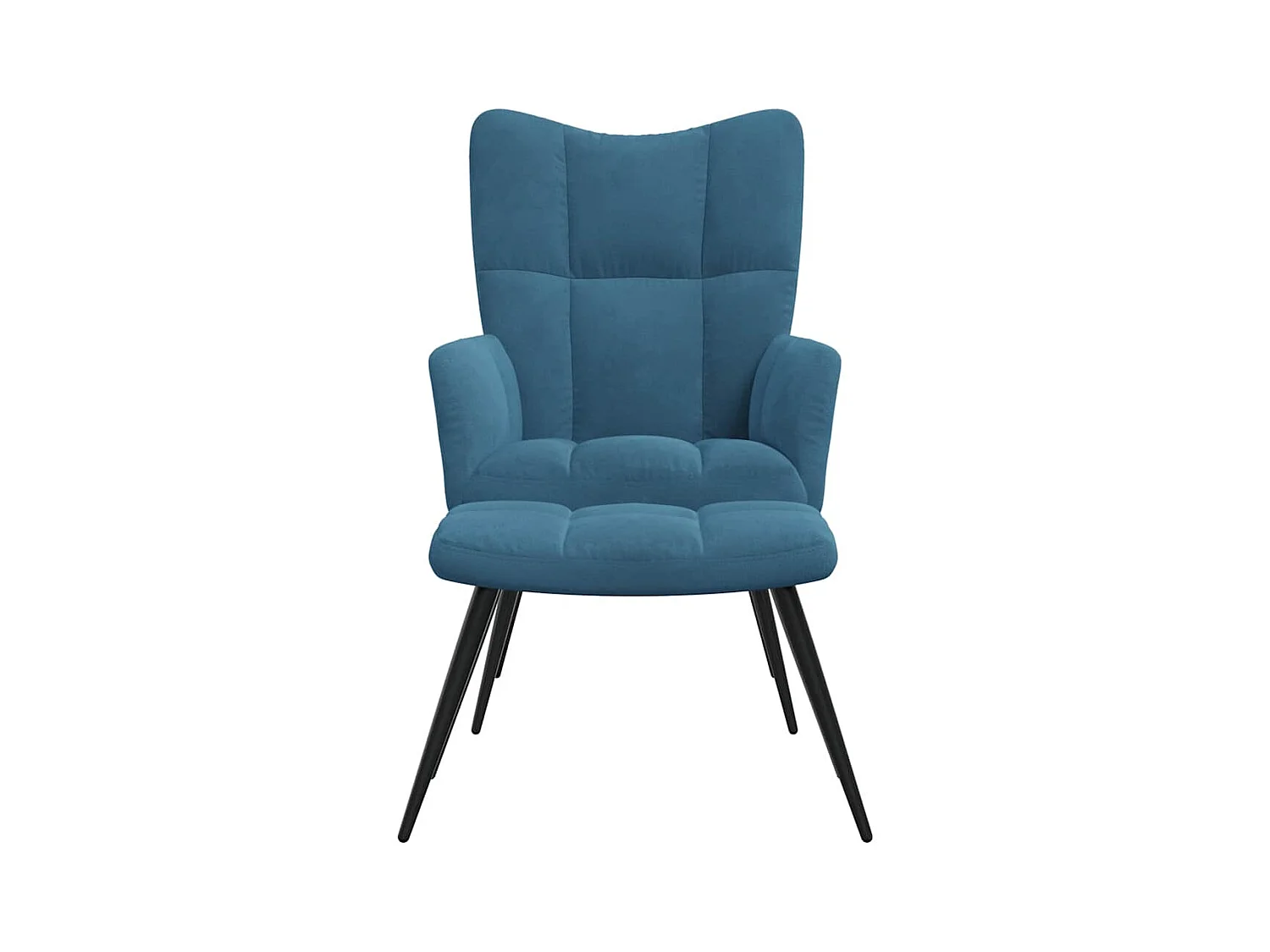 Sillón de relax | Silla de relax con taburete terciopelo azul SHL6738