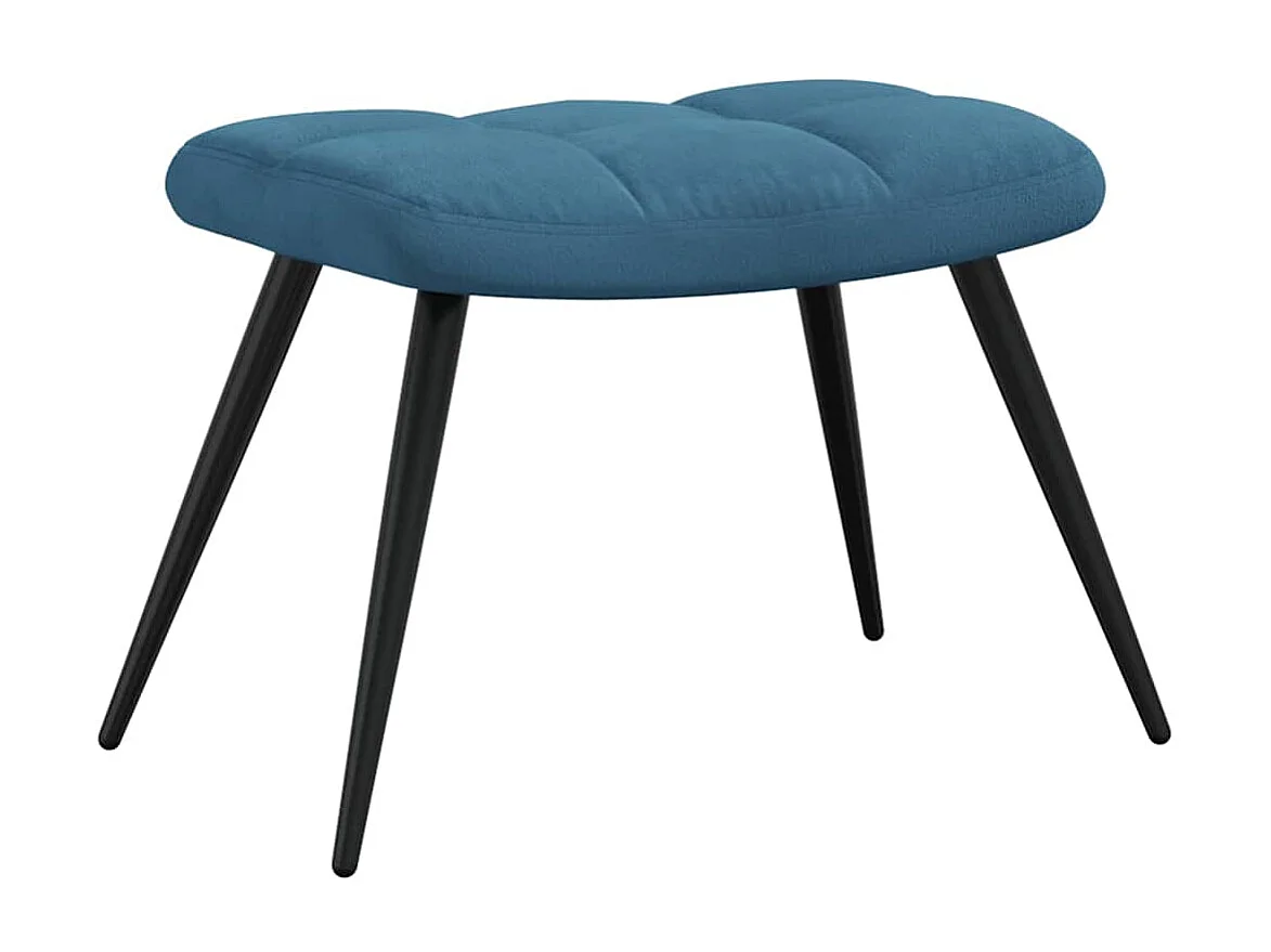 Sillón de relax | Silla de relax con taburete terciopelo azul SHL6738