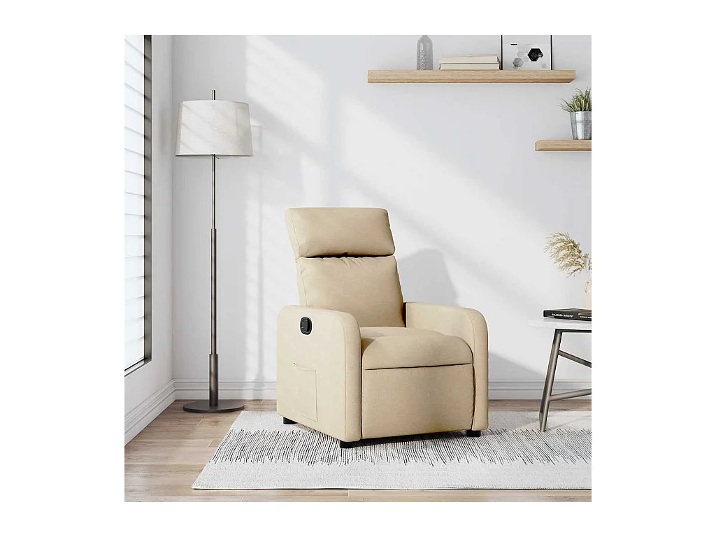 Sillón de relax | Sillón reclinable de tela crema SHL4070