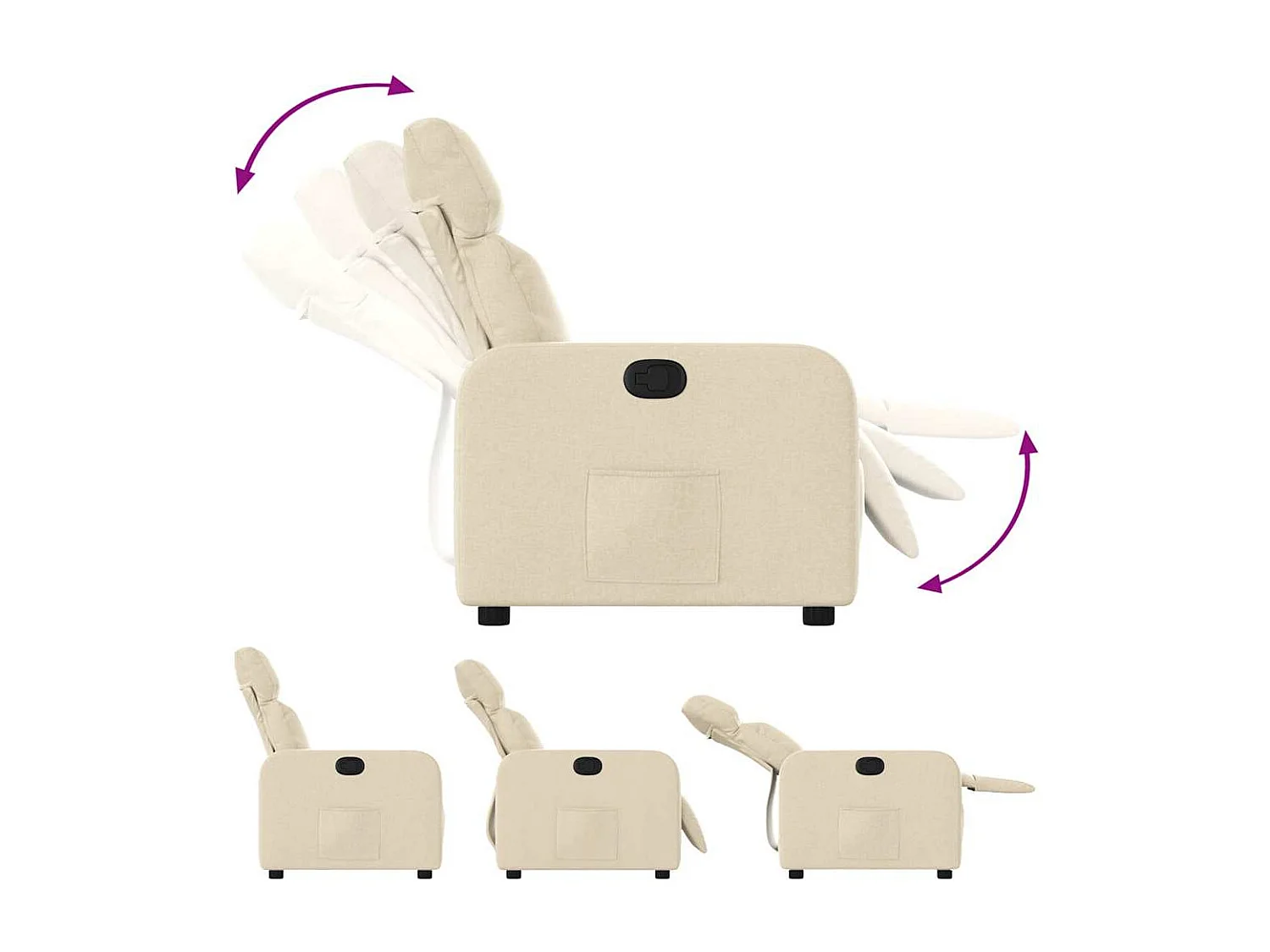 Relaxsessel | Lounge Sessel für Wohnzimmer Creme Stoff SHL21813