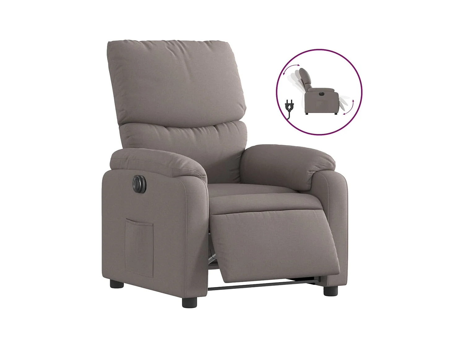 Sillón de relax | Silla | Sillón reclinable eléctrico tela gris taupé SHL8152