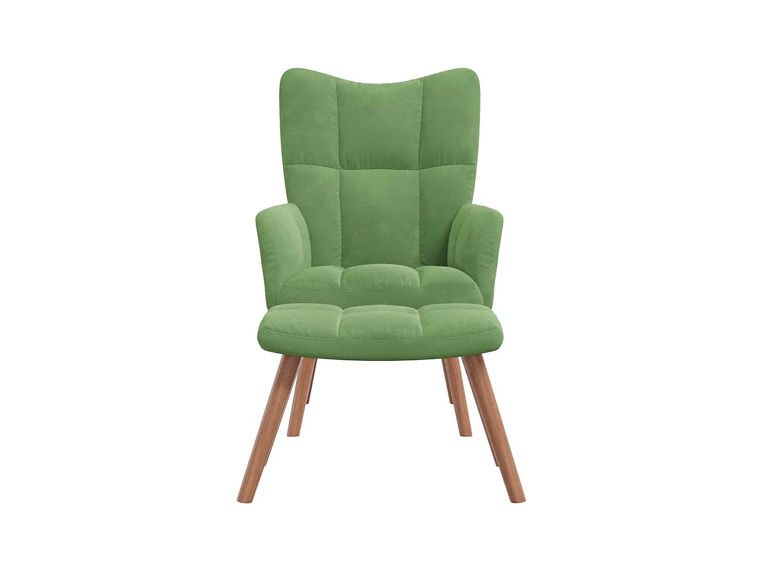Sillón de relax | Silla de relax con taburete de terciopelo verde claro SHL5333