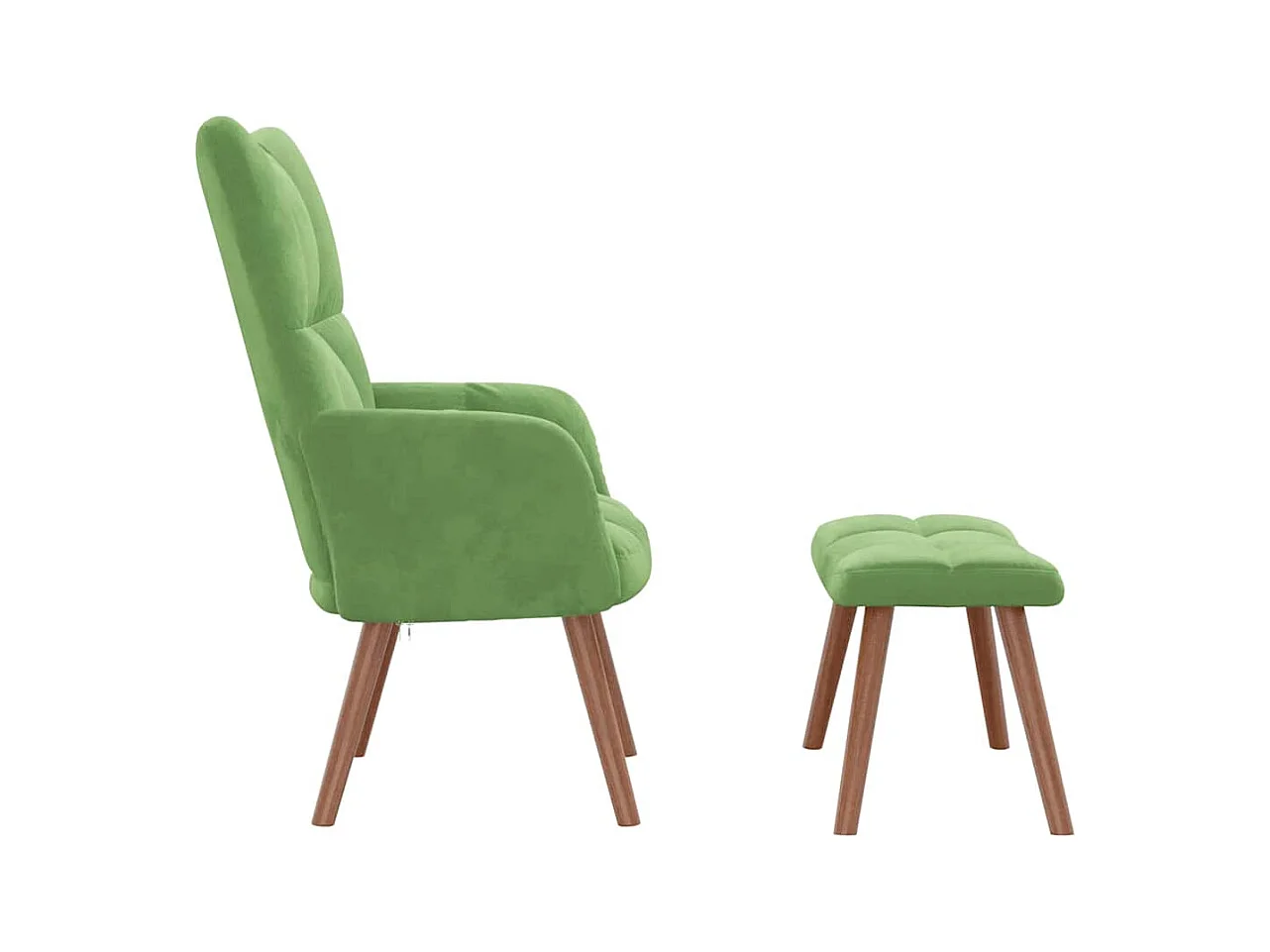 Sillón de relax | Silla de relax con taburete de terciopelo verde claro SHL5333