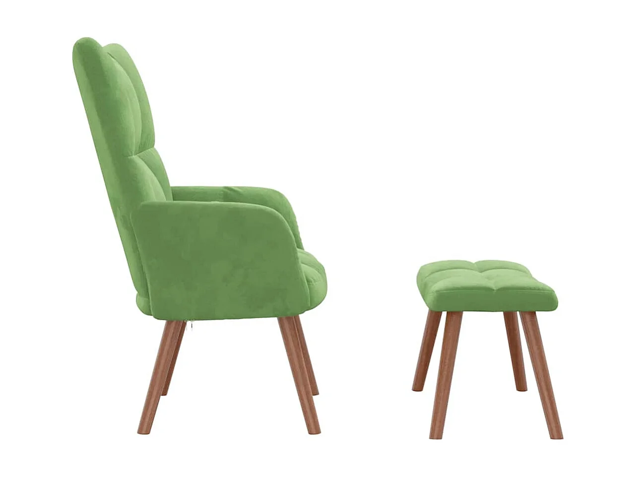 Sillón de relax | Silla de relax con taburete de terciopelo verde claro SHL5333